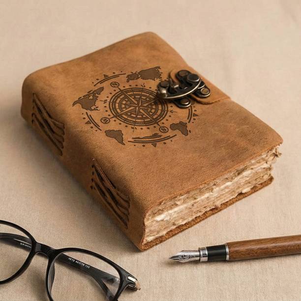 DI-KRAFT Vintage leather engraving journal 5*7 inches 160 pages d-009 A5 Diary UNRULED 160 Pages