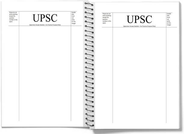 scruton UPSC A4 Notebook SPIRAL Mains Answer Writing Booklet, 70 GSM Premium quality (transparent cover) 200 Pages