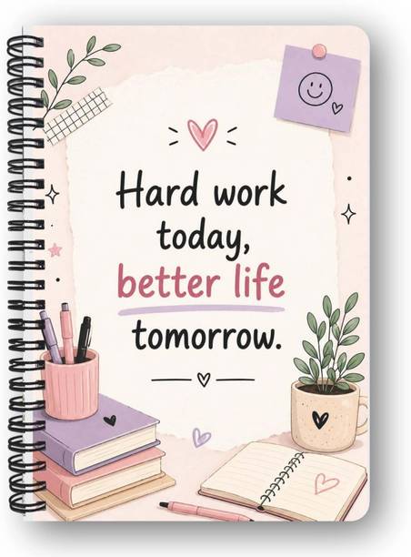 LIFE FIT Diary A5 Notebook Unruled 144 Pages