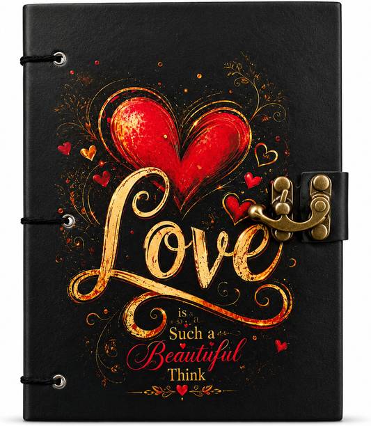 Design Dimension Handmade Cardboard Printed Diary, With Lock, Perfect for Writing and Sketching B5 Diary Unruled 200 Pages