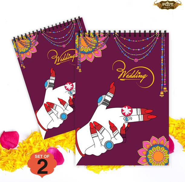 Nyouta Wedding Notepad Pack of 2 A5 Note Pad Single Ruled. 50 Pages