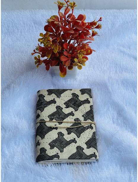 Gul International Handcrafted fabric Printed Bahi diary notebook journal with Theared Closure A6 Diary Unruled 80 Pages