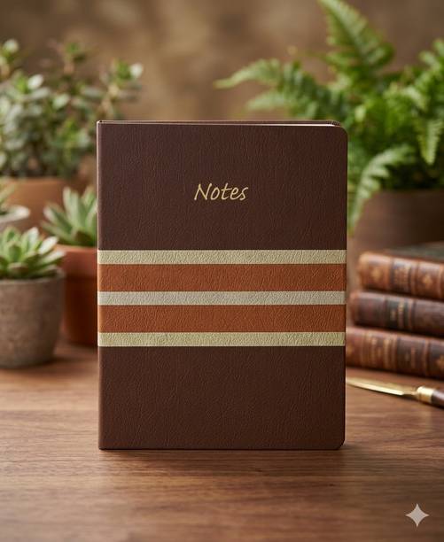 CuckooDiaries Premium Notebook With Personal Information Page & 70 GSM Paper Wood-Finish Cover B5 Notebook Ruled 192 Pages