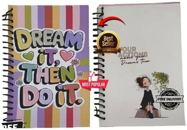 Eclet Motivational A5 Spiral Notebook - Unruled, 80 Pages, Wire Bound Diary VR1 A5 Diary Unruled 80 Pages