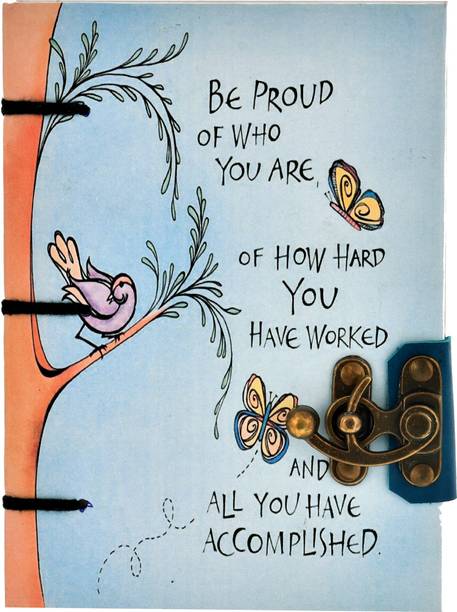 The Vintage Journal Euro Binding Diary With Lock Closure And 100% Recycled Handmade Paper A5 Diary Un-ruled 144 Pages