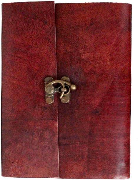 Anshika International genuine leather handmade notebook diary A5 Journal unruled 100 Pages