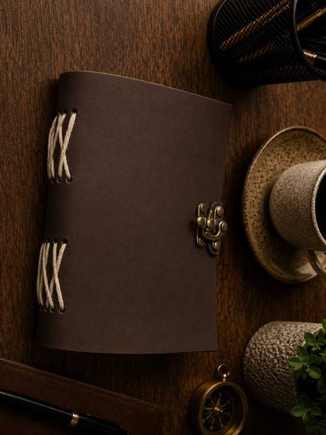 Sithox Villa Vintage Lock Journal Handmade Artificial Leather Diary Notebook Hand-Stitched A5 Journal Unruled 200 Pages