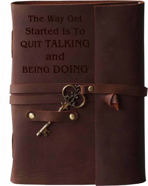 MAKENSTYLECOLLECTION Handmade Diary with Motivational Quotes on leather Cover A5 Diary Unruled 144 Pages