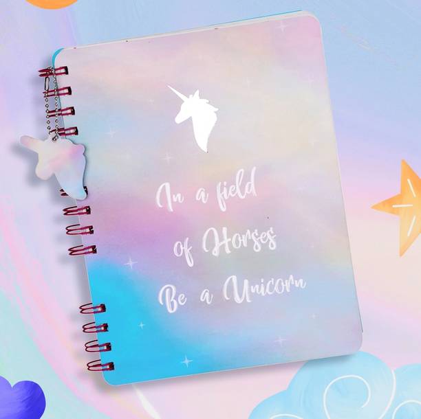 Doodle Unicorn Notebook with Dangler A5 Diary Ruled 160 Pages
