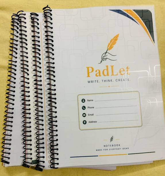 PadLet Each notebook having 100 page/50 sheets with index and calendar A4 Notebook Unruled 100 Pages