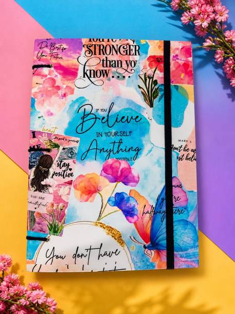 Sithox Villa Aesthetic Floral Motivational Journal Print Cardbored DiaryNotebook With Closure B6 Journal Unruled 160 Pages