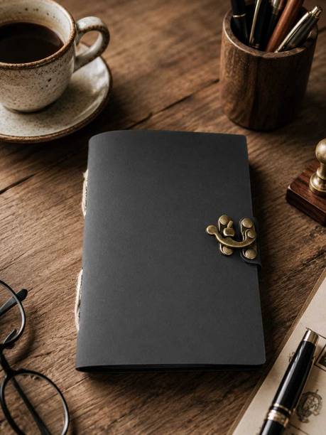 Sithox Villa Vintage Lock Journal Handmade Artificial Leather Diary Notebook Hand-Stitched A6 Journal Unruled 200 Pages