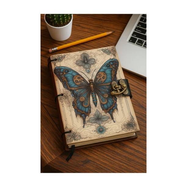 Design Dimension Handmade Cardboard Printed Diary , 5x7 Inches, 200 Unlined Pages B5 Diary Unruled 200 Pages