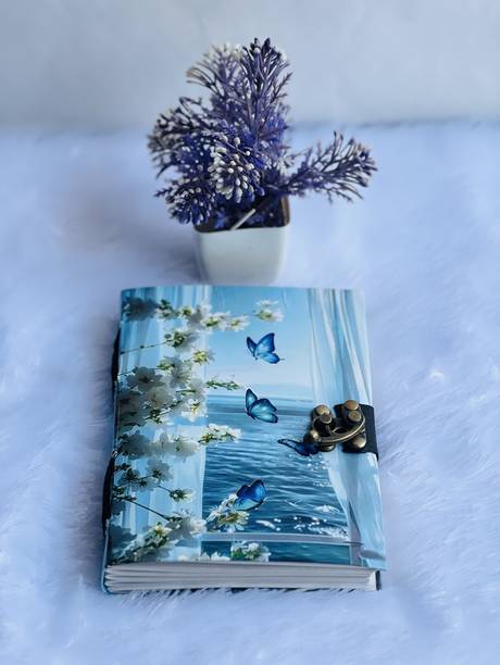 Gul International Blue Butterfly Ocean Theme Design print cardboard notebook journal dairy B6 Journal Unruled 160 Pages