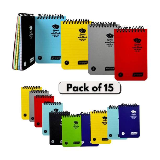 NEELGAGAN No. 2 Five in One Spiral Notebook Regular Diary Pocket Size Ruled 160 Pages