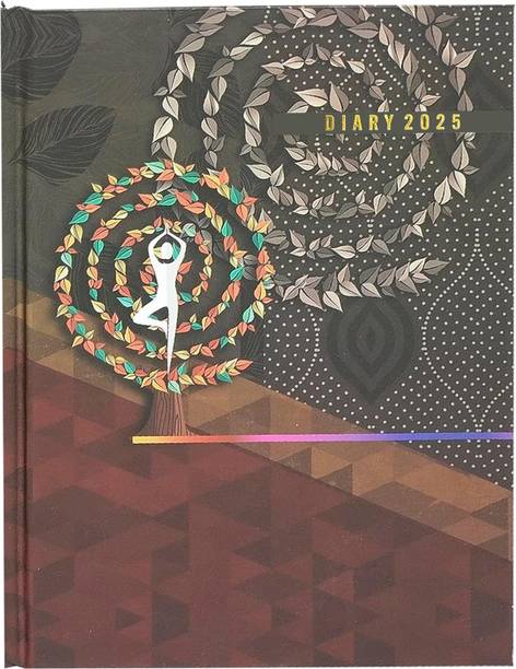 TULMAM Yoga Print Hard Bound Executive Planner Organizer for personal/Office Diary 2025 A5 Notebook Ruled 365 Pages