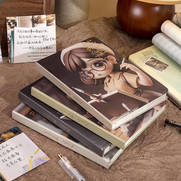 Villy Little Painter Aesthetic Hardcover Diary A5 Journal Cute Cartoon Art Design Random Design 228 Pages