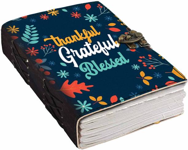 DI-KRAFT Printed Designer leather cover Diary with Lock For Office|Gift|SIZE 5*7 INCHES A5 Diary unruled 200 Pages