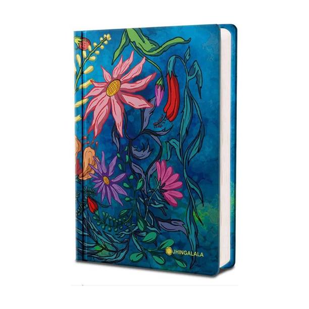 Jhingalala Sea Bloom Hard Bound Undated A5 Diary Notebook (20 X 14.5 CM, 80 GSM, 190 Ruled Perforated Pages) Diary for Writing, Gift for Friend, Personal Diary A5 Notebook Ruled 190 Pages