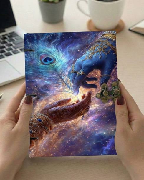 HAYATCRAFT VIntage Diary with Metal Lock, Handmade Stitched Notebook for Women & Girls A5 Diary Unruled 200 Pages