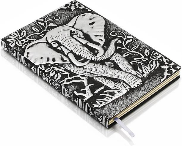 Sarvopari 3D Elephant DND Vintage Leather Antique Handmade Leather A5 Diary Ruled 200 Pages