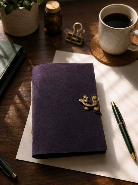 Sithox Villa Vintage Lock Journal Handmade Artificial Leather Diary Notebook Hand-Stitched A5 Journal Unruled 200 Pages