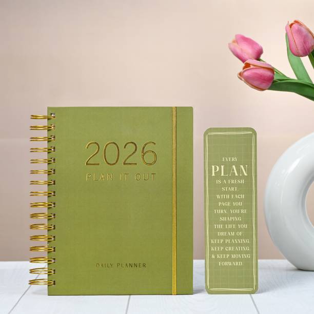 articious Planner with Bookmark & Cover, 120 GSM, 250+ Stickers A5 Planner/Organizer Ruled 228 Pages