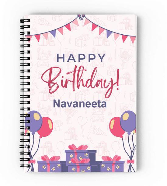 GIFTUATION Navaneeta Happy Birthday Notebook / Gift for Birthday A5 Diary Unruled 140 Pages