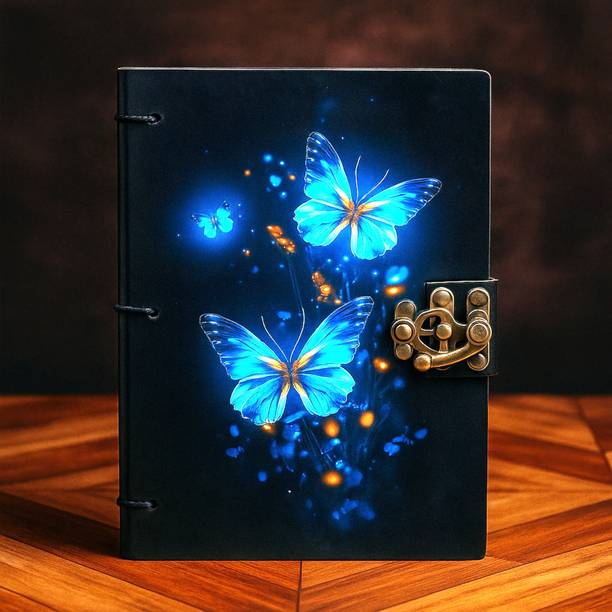 Design Dimension Handmade Cardboard Printed Diary, With Lock, Perfect for Writing and Sketching B5 Diary Unruled 200 Pages