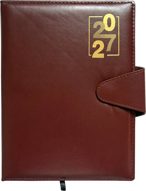 Avni Prints PU Leather Cover Sleek & Stylish 2025 Strap Diary A5 Diary Yes 120 Pages