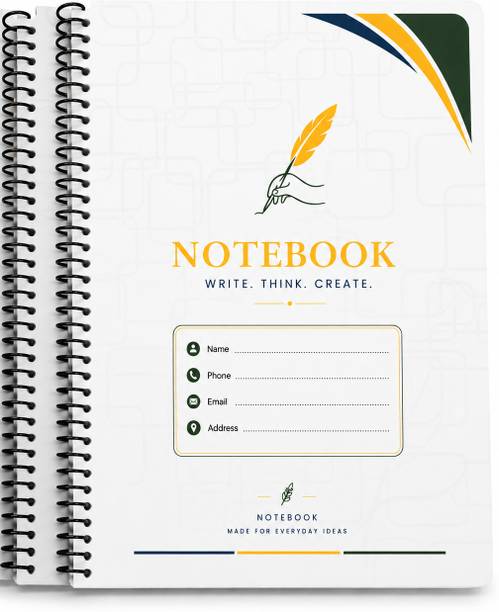Sunseed Spiral notebook 200 page/ 100 sheets each spiral notebook(set of 2) A4 Notebook Unruled 200 Pages
