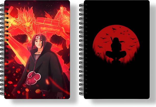 buddytales Itachi Uchiha anime notebook combo A5 Notebook unruled 180 Pages