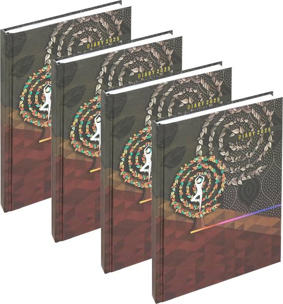 TULMAM Yoga Print Hard Bound Executive Planner Organizer for personal/Office Diary 2025 A5 Notebook Ruled 365 Pages