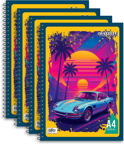 NRP Vidyaveer Spiral A4 Notebook Unruled 260 Pages