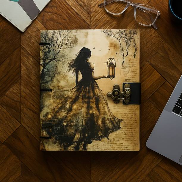 Design Dimension Vintage Metal Lock, Perfect for Writing and Sketching B5 Diary Unruled 200 Pages