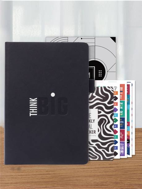 Doodle Hard Bound Productivity Planner Kit A5 Planner/Organizer | 12 Monthly Planner | Notes Pages & 200+Stickers | Pocket Meal Planner | Ruled 288 Pages