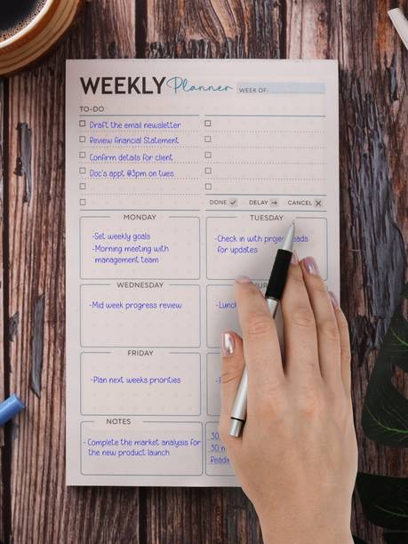 Doodle To Do List Undated Weekly Planner with 50 Tear-Off 90 GSM Planning Sheets A5 Note Pad | Tracker Pad for Your Tasks, Organizing Memo Pad for Office, Home & School | 50 Pages