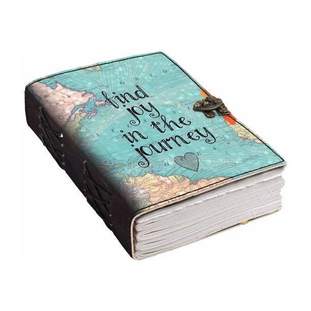 DI-KRAFT Printed Designer leather cover Diary with Lock For Office|Gift|SIZE 5*7 INCHES A5 Diary unruled 200 Pages