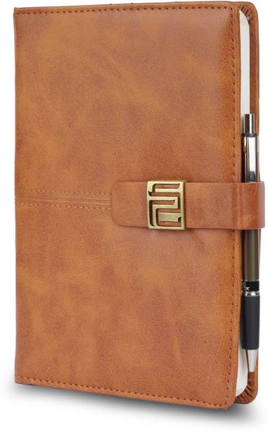 Erminio Palamino Soft PU Leather Thermal Cover Executive Note Book, Diary with Pen Holder & Pen A5 Notebook Ruled 120 Pages
