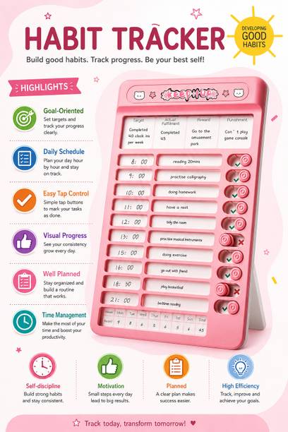Kraftymelon Habit tracker Regular Planner Unruled 6 Pages