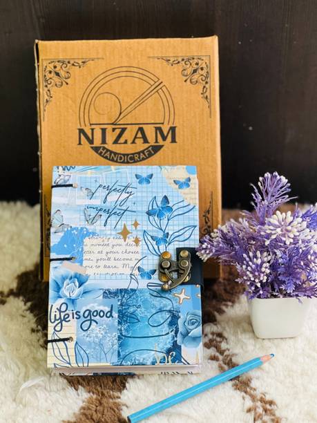 NIZAM HANDICRAFT life is good Printed Diary Notebook With Lock Clasp For Gift Office Use A5 Diary 200 200 Pages