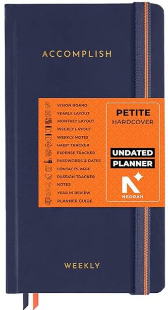 neorah 2025 accomplish undated planner diary petite hardcover regular squared 176 pages