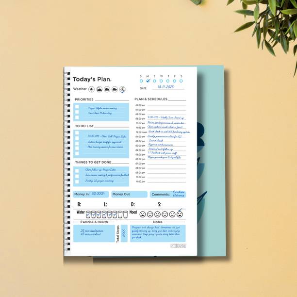 SKILLSET Student Daily Planner – Study Schedule, To Do List & Journal Diary A5 Planner Ruled 192 Pages