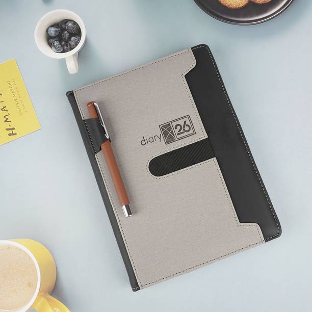 Erminio Palamino Diary Executive Planner 2026, Professional Daily Organizer with Pen Holder B5 Diary Ruled 365 Pages