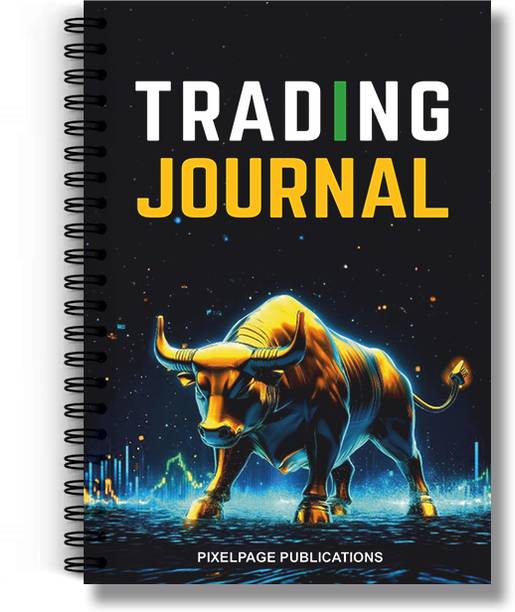 PIXELPAGE PUBLICATIONS Stockmarket Trading Journal Dairy spiral Notebook-Track, Analyze, Improve! A5 Journal Rule 144 Pages