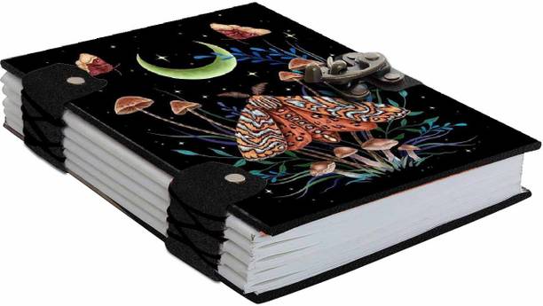 DI-KRAFT Printed Hard Cover Diary | Notebook With Lock Clasp (5*7 Inch, 160 Pages) A5 Diary Unruled 160 Pages
