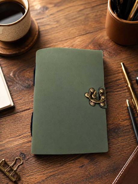 Sithox Villa Vintage Lock Journal Handmade Artificial Leather Diary Notebook Hand-Stitched A6 Journal Unruled 200 Pages