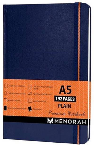 MENORAH - Plain Journal Notebook - 192 Pages- 100 GSM-(21 x 13.5 Cm) - Office Notebook A5 Notebook UNRULED 192 Pages