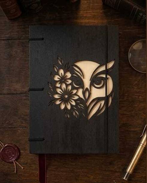 Craft Villa Creates Handmade Wooden Diary A5 Diary Unruled 200 Pages