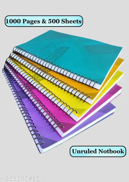 UNIQPAL Set of 5 A4 Notebook 1000 PAGES(200 PAGES X 5 N...